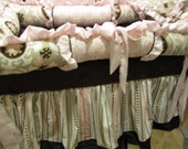 Girls Custom Crib  luxury Pink and Purple Princess Castle theme  bedding Set
