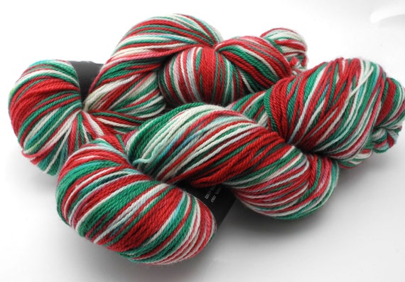 Christmas is Coming Hand Dyed Yarn Dyed to by DyeabolicalYarns