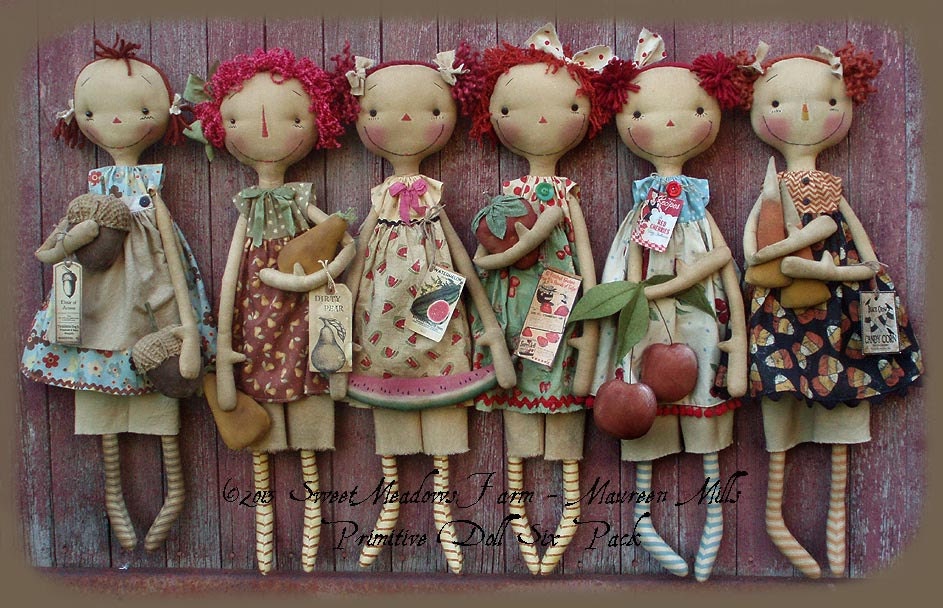 Primitive Doll E Pattern Six Pack Seasonal Raggedies