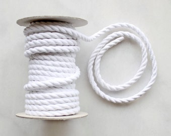 8mm White Cotton Rope Cord x 1m