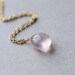 Rose Quartz Necklace, Rose Quartz Briolette, Faceted Gemstone Necklace, Romantic Pastel Jewelry