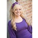 Womens Headband, Wide, Dark Purple Asian Japanese Print