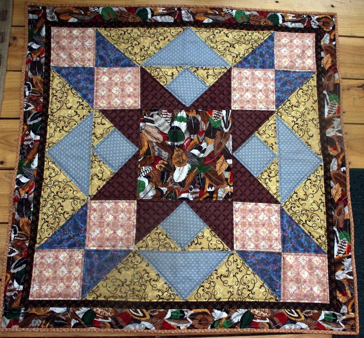 Native American Feather Star Quilt Wall Hanging Quiltsy