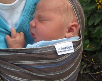 Baby Wrap Carrier - Medium Weight Cotton Gauze - Chocolate Stripe - DVD included