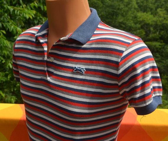 vintage 80s polo golf shirt FOX red white blue by skippyhaha