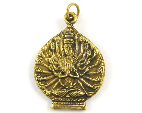 Shiva Pendant Tribal Ethnic Hindu Deity Metal Sheva Amulet