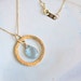 Dreamy Moss Aquamarine 14K Solid Gold Circle Loop Handcrafted Gemstone Necklace