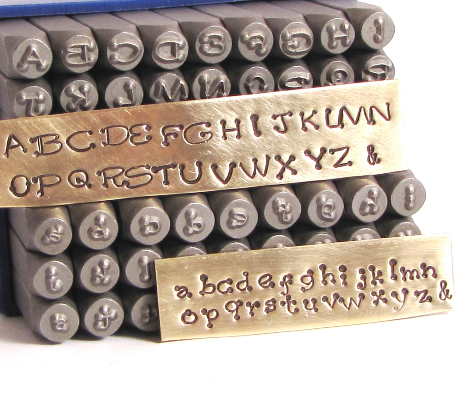 3 mm Piccadilly font stamps both upper cases and lower case