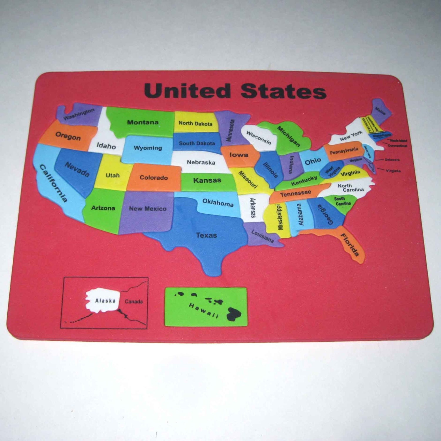 Vintage Foam Map Puzzle of the United States by grandmothersattic
