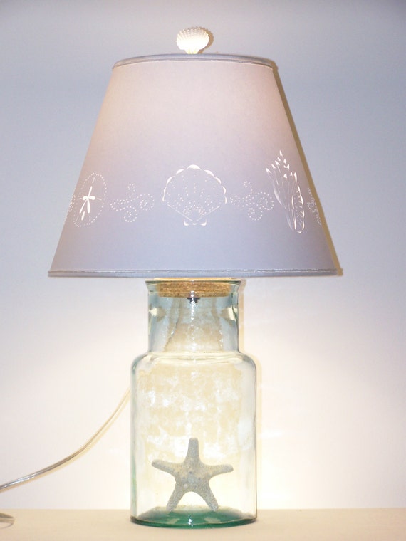 Fillable Recycled Glass Jar Lamp by BarbaraGailsLamps on Etsy