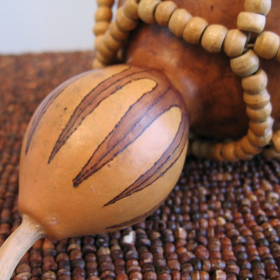 Gourd Rattle African Style Shekere Musical by KarinLorenc