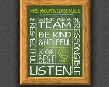 Popular items for classroom rules sign on Etsy