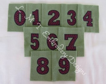 Applique Number Embroidery Designs - 3 Inches - Custom Size Request Welcome