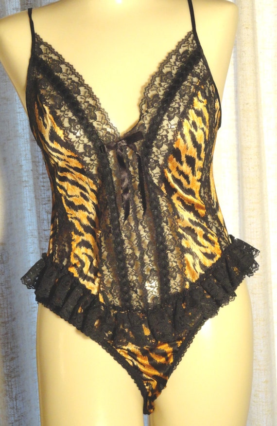 Vintage Nylon Teddy Romper Fredericks of Hollywood by gladsbag