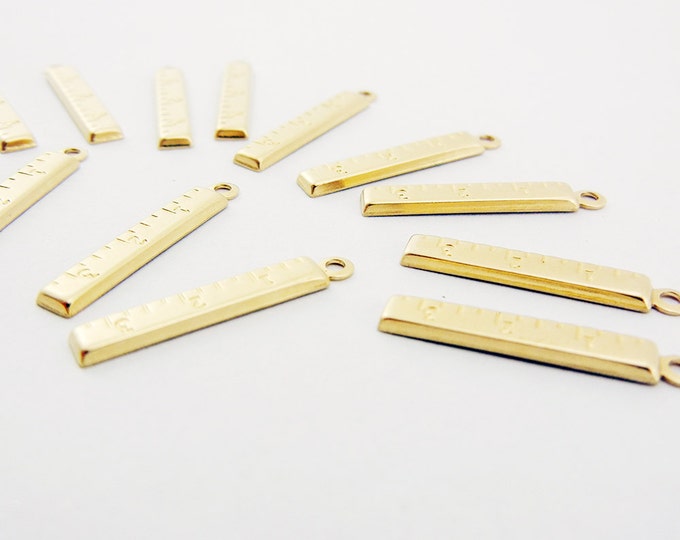 12 Brass Ruler Charms