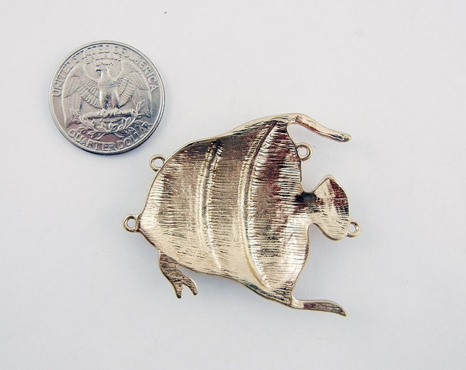 Four Link Gold-tone Angel Fish Pendant