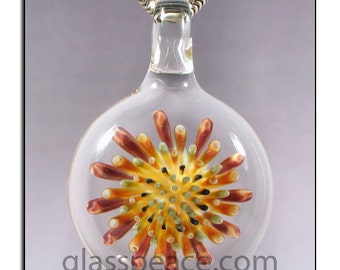 Lampwork Glass Pendant Implosion boro focal bead - Glass Peace glass jewelry (4485)