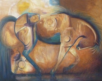 Horse decor, modern art, wall art, horse art, print