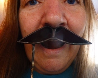Mustache on a stick Stained glass Steampunk ready