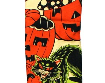 Alexander Henry Pumpkin Party Halloween Fabric Black Cats 1 FQ vintage inspired print