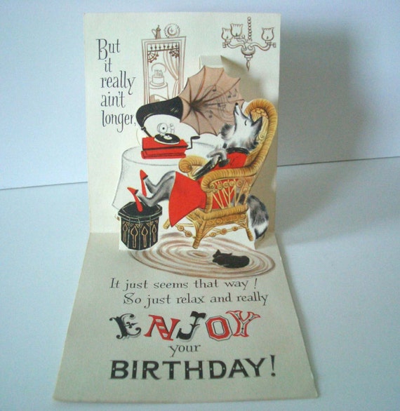 Vintage Hallmark Birthday Pop Up Greeting Card for Man