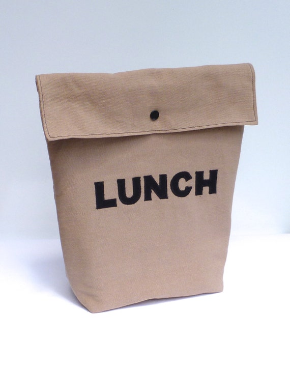 Insulated Large Lunch Bag Fabric Paper Bag Man LUNCH Brown Bag