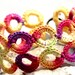 Crochet Bracelet Fiber Bracelet Irish Lace Yellow Lime Pink Purple Rings