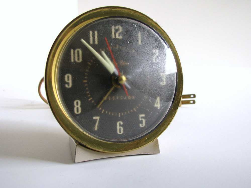 Vintage Electric Alarm Clock Westclox Baby Ben Beige with