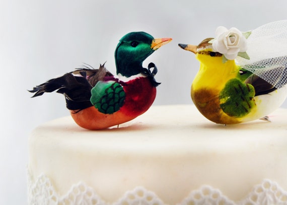 Lucky Duck Love Bird Cake Topper: Rustic Mallard by ...