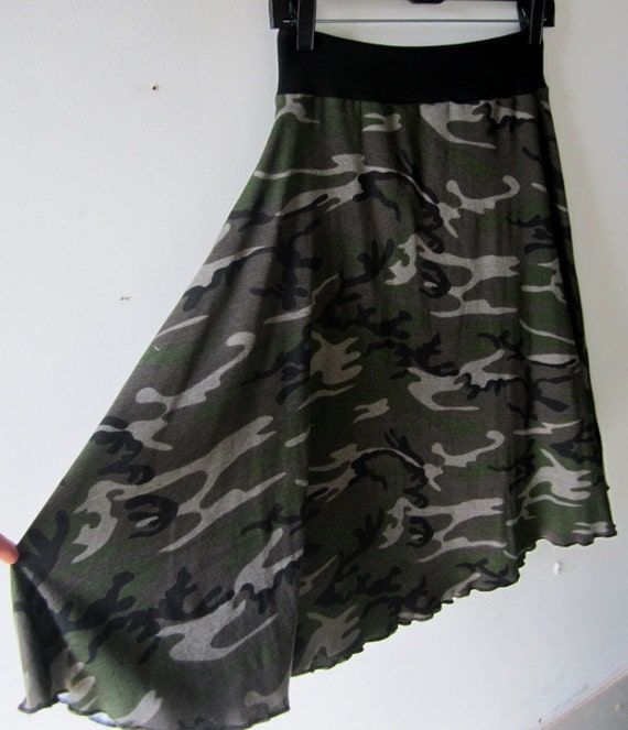 Items similar to Dark green Camouflage skirt/ Camo long skirt/ hippie ...