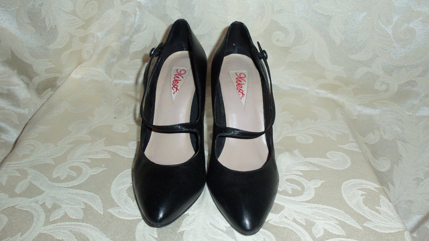 white and black mary jane shoes