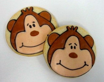 MONKEY SUGAR COOKIES, Birthday Party Favors, 1 Dozen