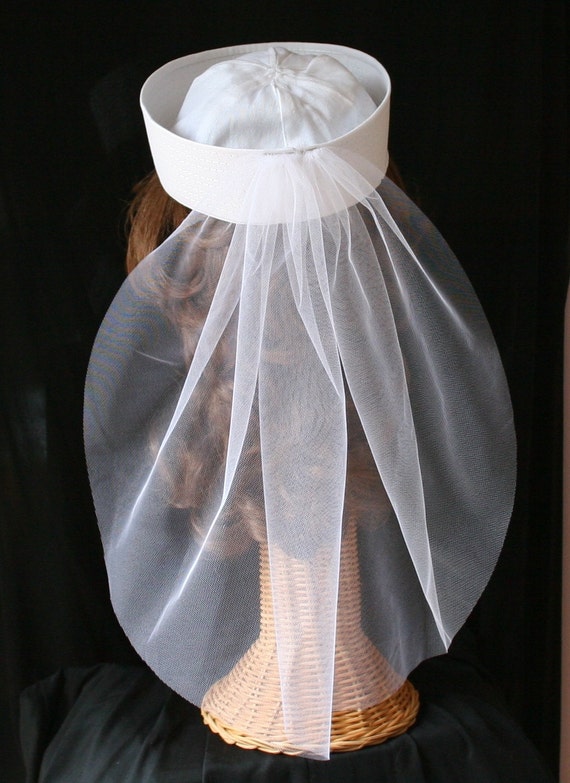 BRIDE Sailor Hat w/ Veil perfect for Nautical Bachelorette