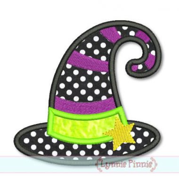 Download Items similar to WITCH HAT Applique 4x4 5x7 6x10 7x11 svg ...