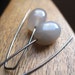niobium earrings. steel gray stone earings. dark silver jewellery. niobium wire jewelry. splurge