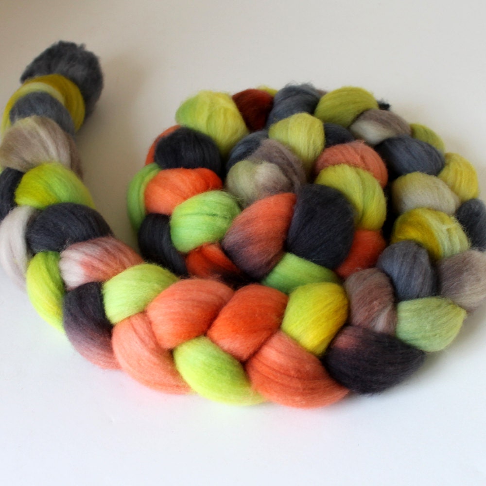 Merino Wool Roving Hand Painted Hand Dyed for Spinning or