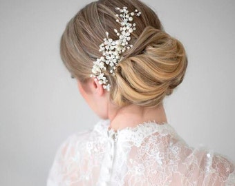 Bridal Pearl Hair Comb, Wedding Hair Comb, Crystal & Pearl Hair Comb, Bridal Head Piece