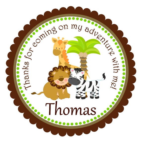 Jungle Stickers Personalized Labels Safari Gift Tags