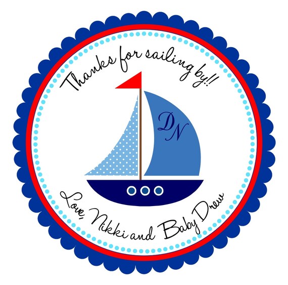 Sailboat Stickers Personalized Nautical Labels Nautical Baby