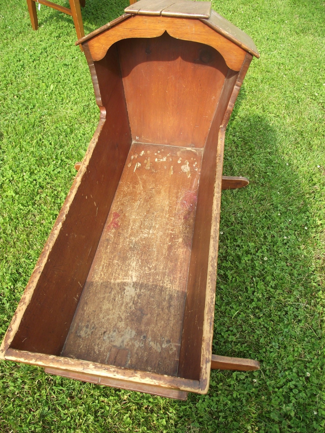 Antique Cradle 1800s Cradle Vintage Rustic Farm Hooded Cradle