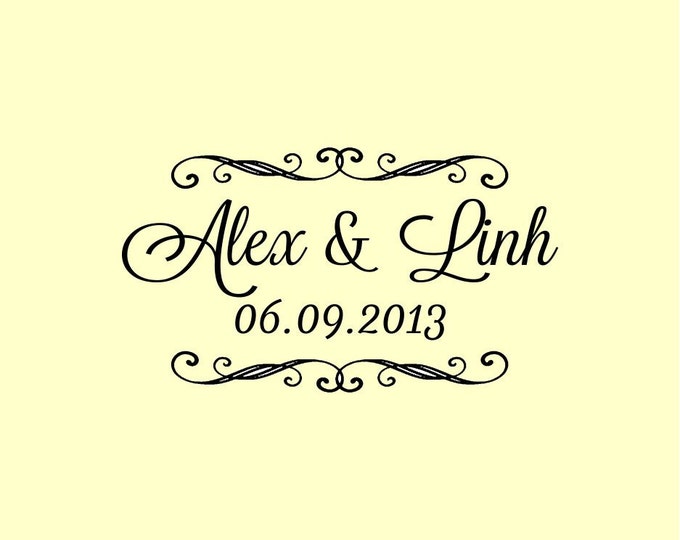 Custom Made Wedding Address Rubber Stamp Personalized Name W15 option to purchase digital file only