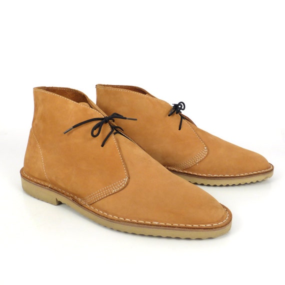Leather Desert Boots Vintage 1980s International Male Short