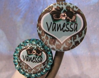 Stethoscope ID Tag, Stethoscope Name Tag, Retractable ID Badge Reel, ID Badge Holder, Nurse Badge Reel, Nurses Name Badge Leopard Heart