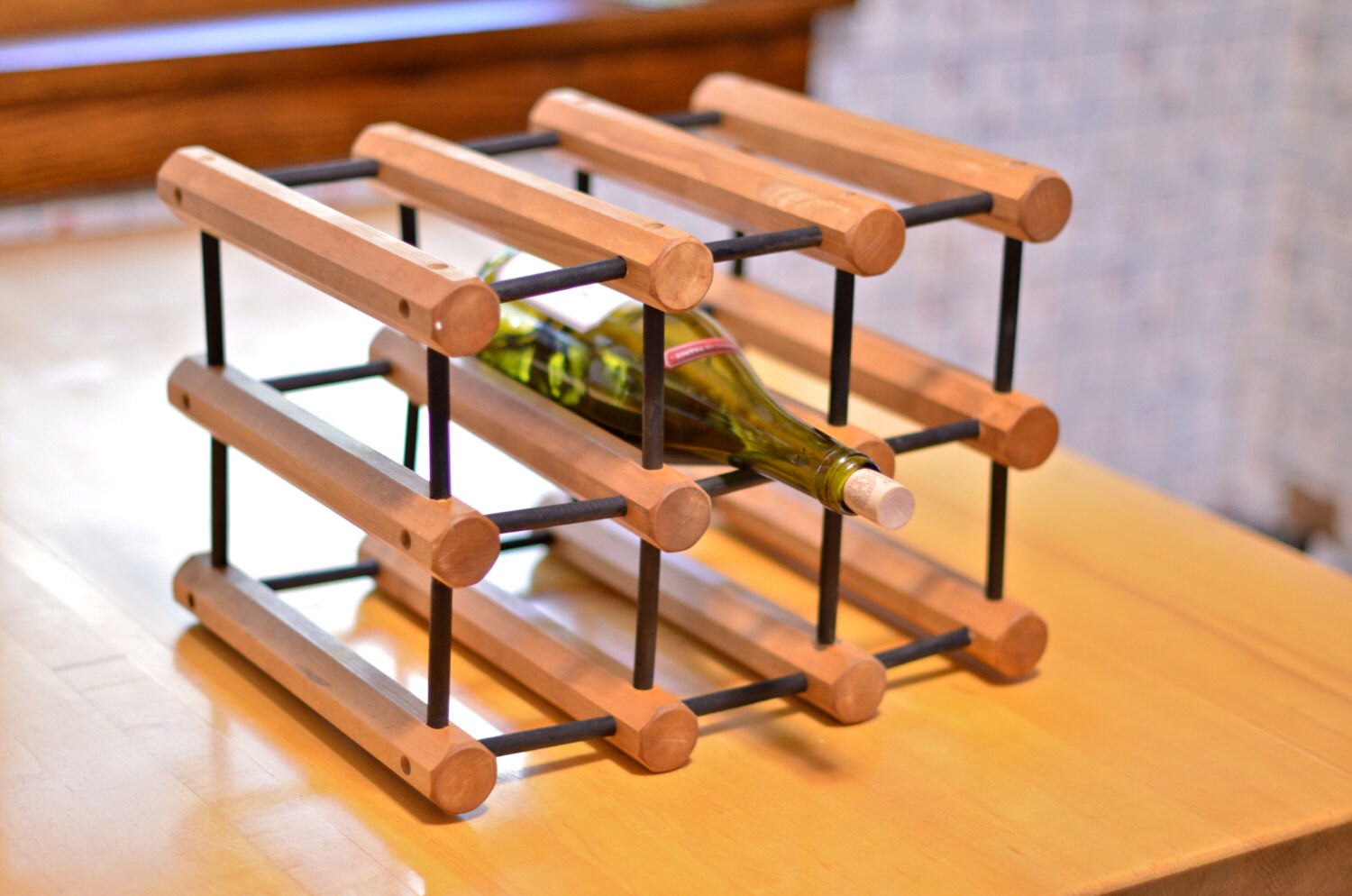 Vintage Dowel Wine Rack Similar to Nissen Midcentury