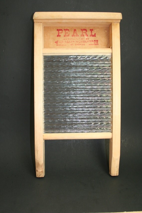 Wooden Washboard Wooden and Glass Pearl Laundry Washboard