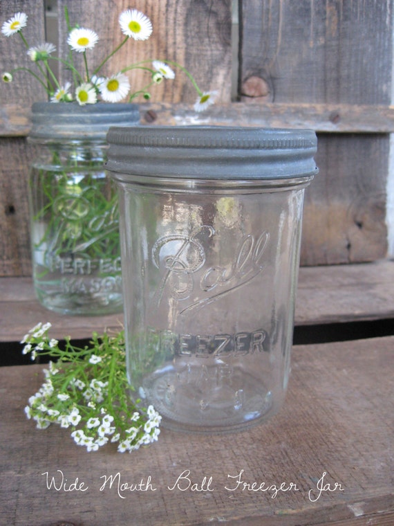 Vintage Ball Freezer Jar Canning Jar Pint Size