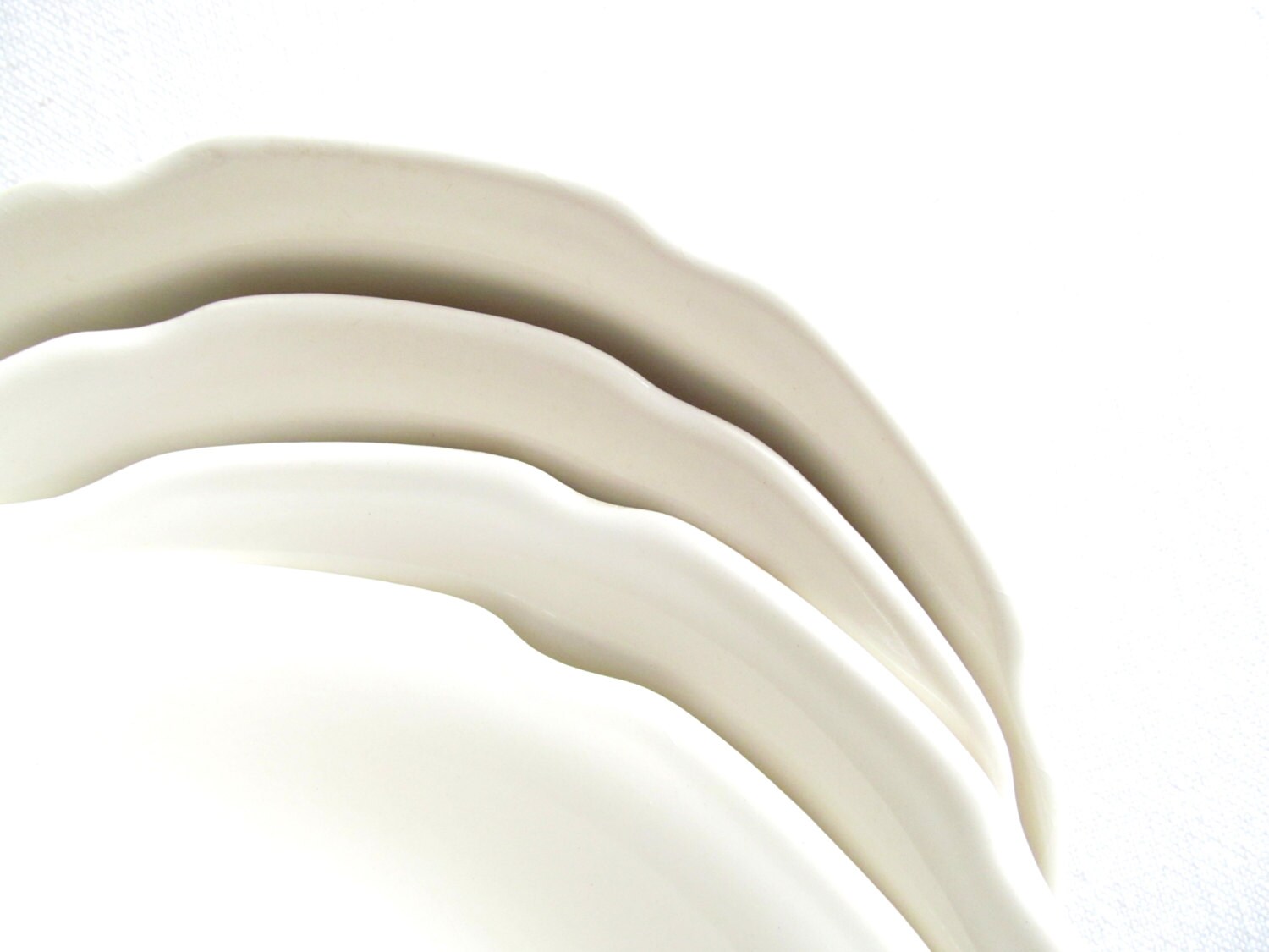 Four Vintage China Bowls White Scalloped Dish Classic Serving Bowls four-vintage-china-bowls-white-scalloped-dish-classic-serving-bowls