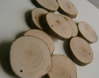 250 Blank Tree Branch Slices 1.5 to 2 inch Top Drilled