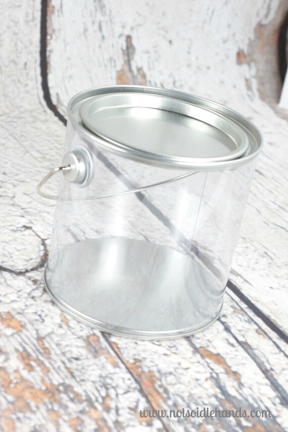 Clear Party Favor Paint Cans Favor Pails Favor Buckets 4 x 4