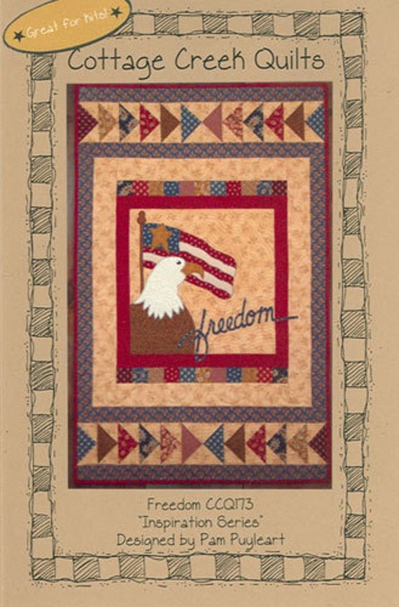 Freedom Welcome quilted wallhanging pattern by Cottage Creek